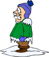 Mężczyzna stoi na baczność bo jest mu zimno